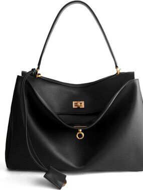 Women's Leather-Black Soft Cowhide Shoulder Satchel Purse Stylish Hand bags